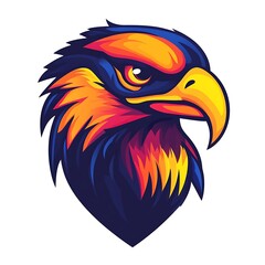 Obraz premium Colorful Eagle Head Logo Design. Powerful and Majestic.