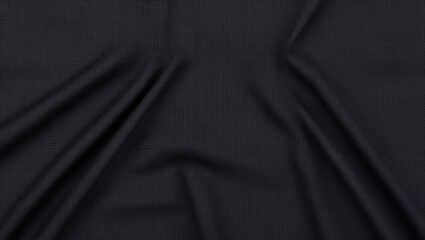 Fototapeta premium Black textured fabric with a subtle woven grid pattern, suitable for backgrounds, design elements, and textile concepts in creative projects