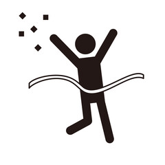 ゴールする人のピクトグラムアイコン