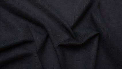 Black textured fabric with a subtle woven grid pattern, suitable for backgrounds, design elements, and textile concepts in creative projects