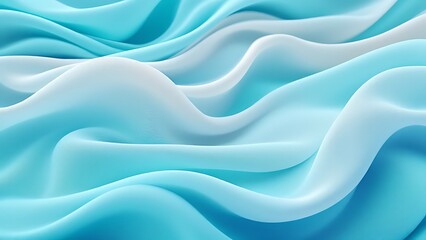 Obraz premium Turquoise Fabric with Ripples and Folds. Colorful Luxury Surface Banner.