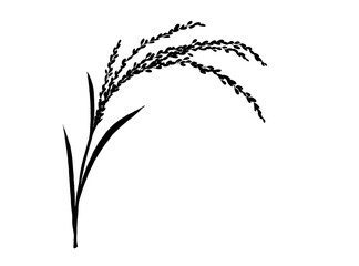 シンプルな稲穂のシルエットイラスト