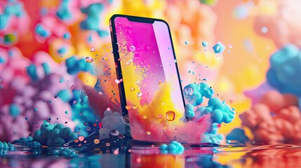 A digital ad pop-up on a smartphone screen with vibrant colors.