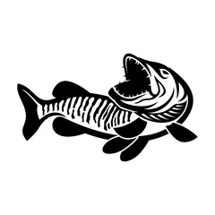 muskie fishing illustration logo vector image t shirt