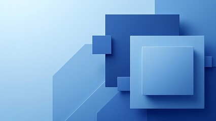 Collection of Blue 3D Blocks form a wall. Business background with copy-space.