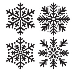 Unique Snowflake Silhouette Vector for Holiday Themes