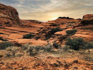 Petrified Dunes at Sunset, Snow Canyon State Park in Utah.