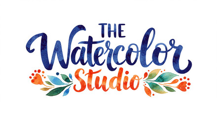 Watercolor Studio Art Design Hand Painted Floral Logo