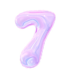 3D Purple Balloon Number 7 Set for Celebrations	