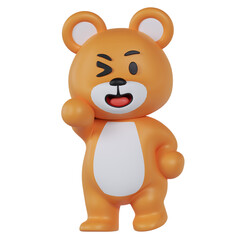 Mascot Cute Bear Winking Eye