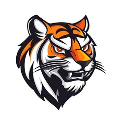 Obraz premium Tiger Head Mascot Logo. Aggressive Wild Animal Graphic Design.