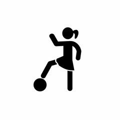 pictogram of a human figure, woman, girl with a ball, sports, healthy lifestyle, flat  illustration