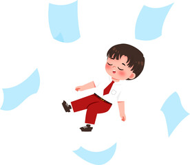 Happy School Kids Riding a Flying Book for Educational Adventures