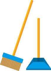 Colorful Broom and Dustpan Graphic