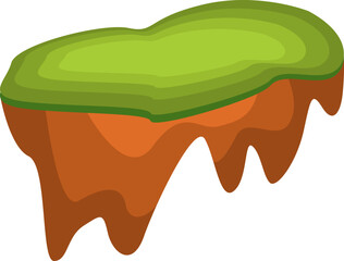 Floating nature small Island Graphic in Cartoon Style