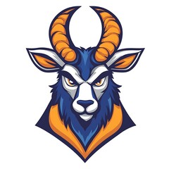 Aggressive Antelope Mascot Logo.  Sport Team Graphic Design.