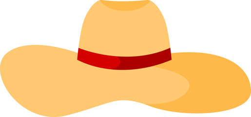 Summer Hat with Red Ribbon