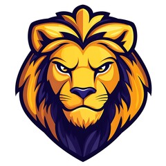 Obraz premium Lion Mascot Logo. Powerful and Majestic Animal Head.