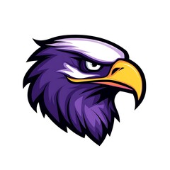 Obraz premium Purple Eagle Head Logo. Powerful and Majestic Design.