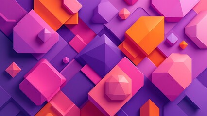 Multicolored Tech Background with a Geometric 3D Structure. Vibrant, Stepped design with Extruded Futuristic Forms.
