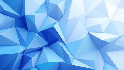 Fototapeta premium Polygon 3D Wall Wallpaper with Blue Trendy Surface. Premium