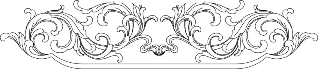 Vector sketch illustration silhouette design painting classic vintage ethnic traditional floral animal with carved ornaments