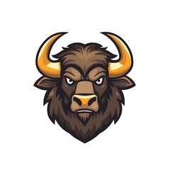Fototapeta premium Bull Mascot Logo. Powerful Animal Head Graphic Design.