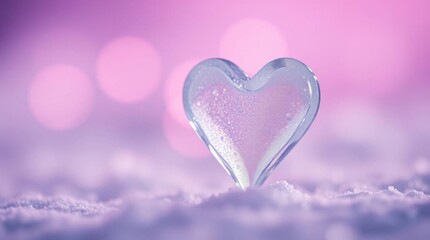 Obraz premium Frosted Heart in a Dreamy Pink Mist