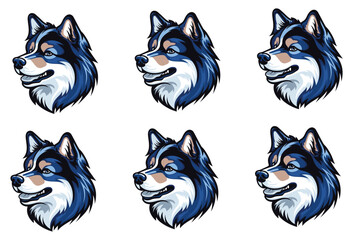 Siberian husky head logo Free
