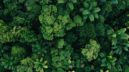 A panoramic vertical view of a dense forest with tall trees.