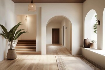 Fototapeta premium A contemporary entryway showcasing refined design and style.