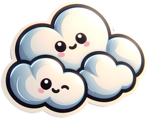 a smiling cute lumpy cloud