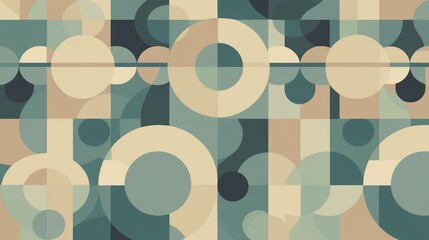 Abstract Geometric Pattern with Circles and Squares