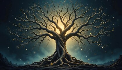 Anatomy-Inspired Tree with Firefly-Like Neuron Lights