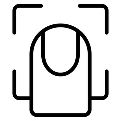 Biometric payment Line Icon