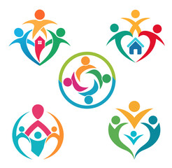 Adoption and community care Logo template vector