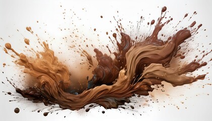 An abstract splash of brown and gray paint creates a dynamic visual effect, evoking creativity and energy in a stunning display.