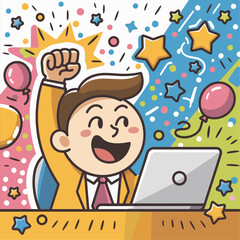 Flat illustration showing digital icons using various technologies in telecommunications