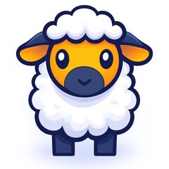 Fototapeta premium Cute cartoon sheep illustration.