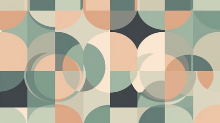 Abstract Geometric Pattern with Circles and Squares