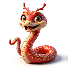 Fototapeta premium Cheerful fantasy creature with a playful expression and vibrant, ornate scales, digital art of character design concept.