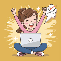 Flat illustration showing digital icons using various technologies in telecommunications