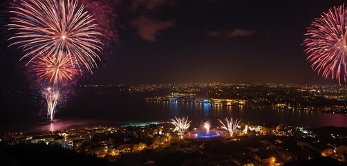 Fototapeta premium fireworks in the city