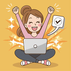 Flat illustration showing digital icons using various technologies in telecommunications