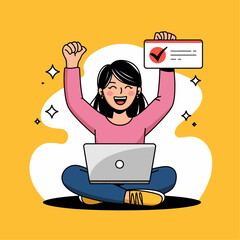 Flat illustration showing digital icons using various technologies in telecommunications