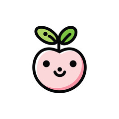 cute apple fruit cartoon kawaii character vector illustration design
