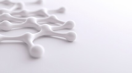 Obraz premium Abstract white structures on a smooth surface, suggesting a modern design or scientific concept, with a minimalistic aesthetic.