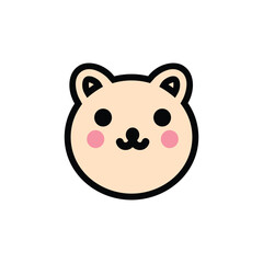 cute cartoon of a cute kawaii bear. vector.