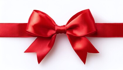 Fototapeta premium Red Bow And Ribbon Isolated On White Background