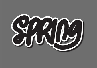 spring lettering design illustration